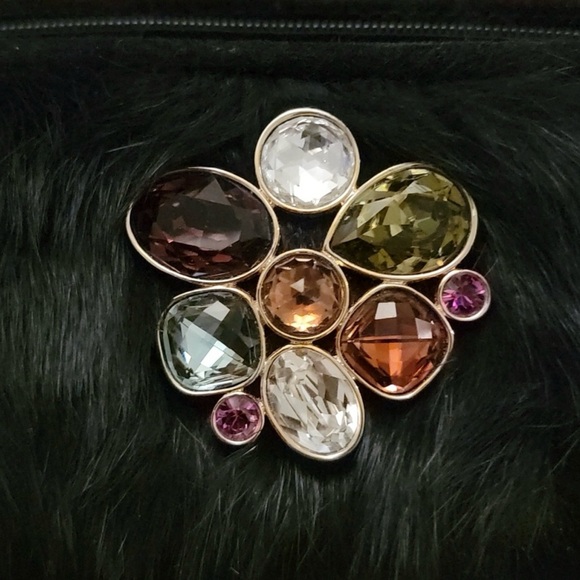 NWT Retail $295 ❤️SWAROVSKI Isabella real Rabbit fur Evening Bag - Picture 4 of 9